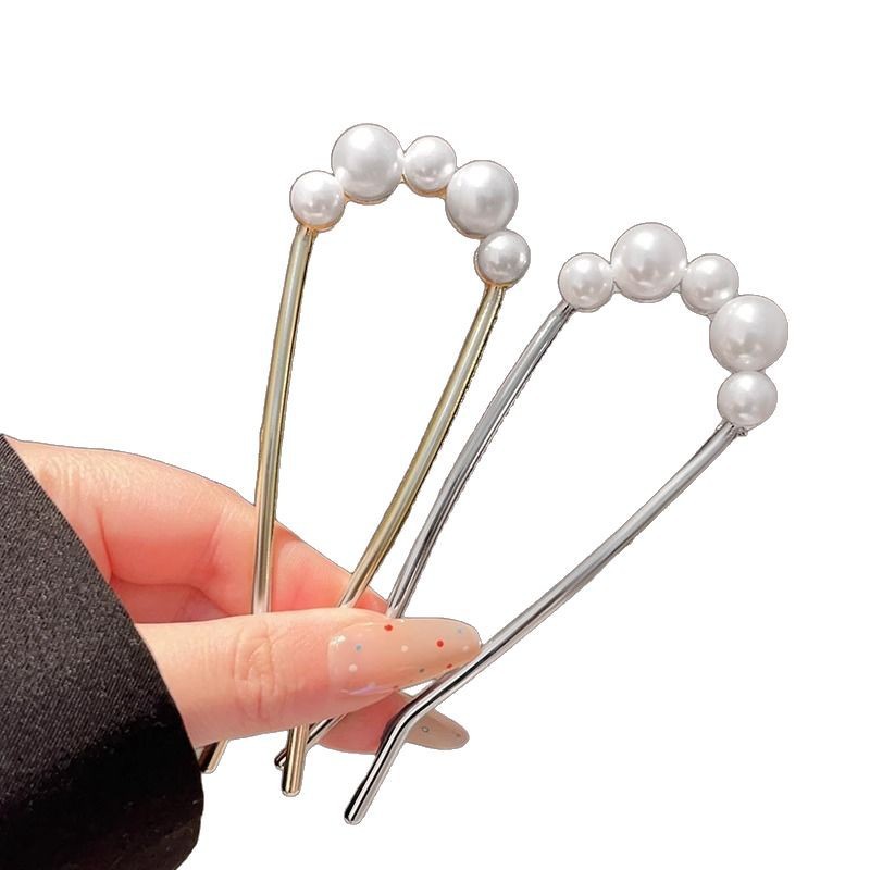 Antiguo estilo u flange pearl clip de cabello de mujer paso a paso mariposa clip de cabello de alta sensación cheongsam adorno de cabello artefacto de cabello