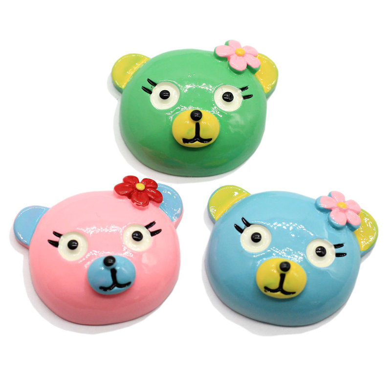 Cartoon Bear Resin Jewelry Accessories diy Handmade Hairpin Rubber Band Headwear Material Refrigerator Sticker Storage Box Decoration