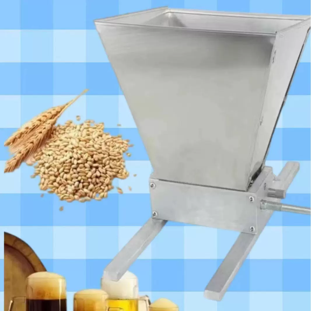 掌柜推荐手摇对辊不锈钢 麦芽粉碎机五谷研磨 小麦碾碎机啤酒酿造