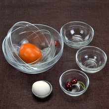 水果沙拉碗透明玻璃碗家用米饭碗调料碗凉拌菜碗大号甜品碗打蛋碗