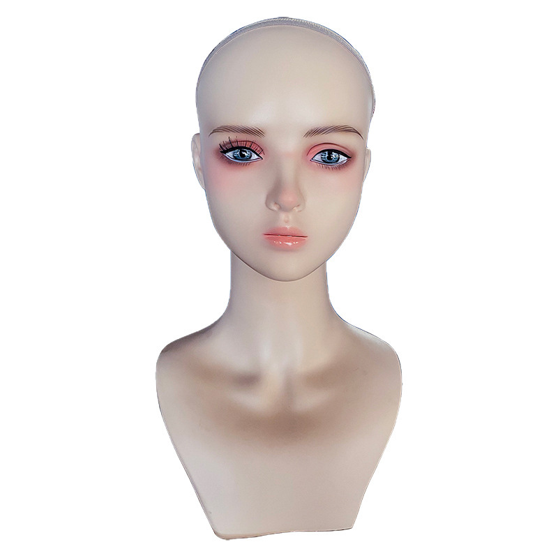 cos ホット販売シミュレーションモデルヘッド毛娘シミュレーションマネキンヘッドイヤリングジュエリー写真スタンド高度なダミーヘッド|undefined