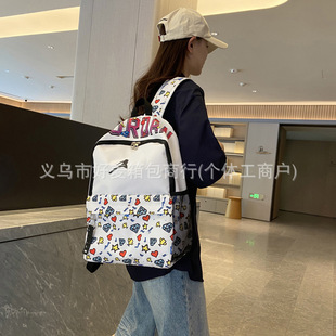Cross-border New Trapeze Brand Large Capacity Backpack Casual Sports Bag Junior High School Student Schoolbag Travel Bag for Men and Women
