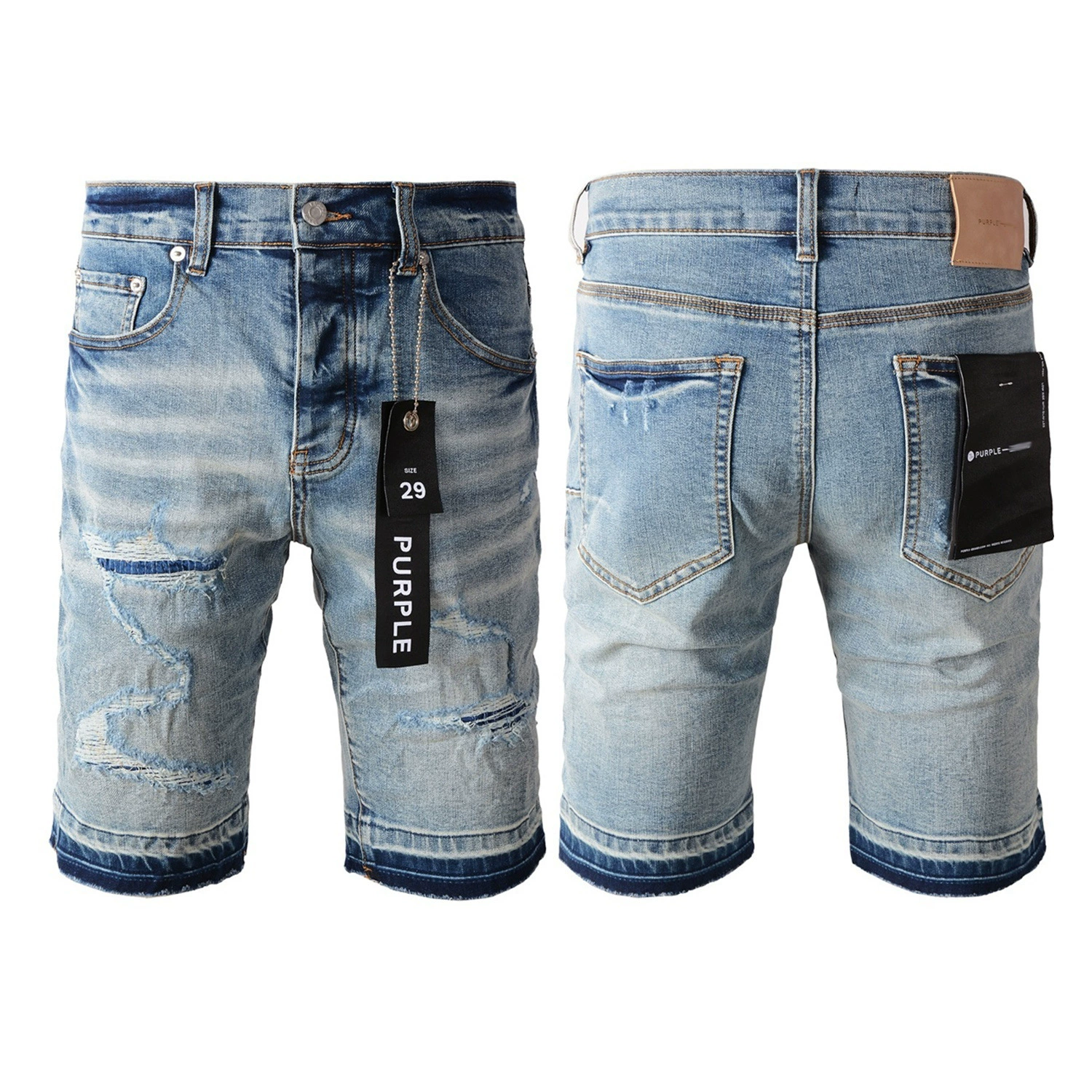 Европейский и американский трендовый бренд LIMITED PURPLE SHORTS фиолетовые брендовые уличные хип-хоп рваные distressed джинсовые шорты