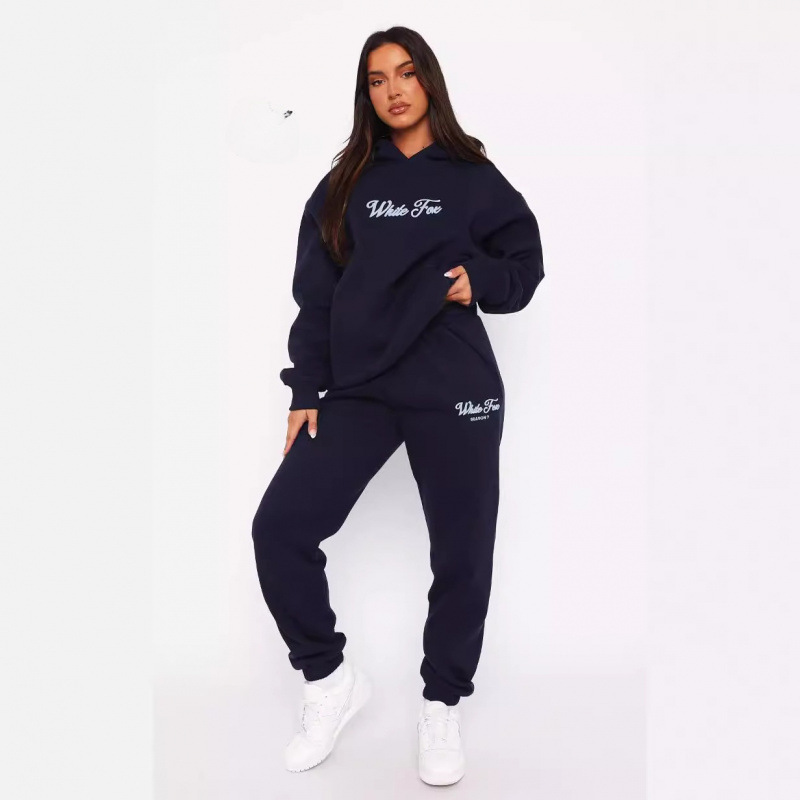 Dalian Women's Hoodie Sweatshirt and Pants Set, Fashionable Sporty Long-Sleeved Pullover Hooded Two-Piece Couple Sweatshirt Set