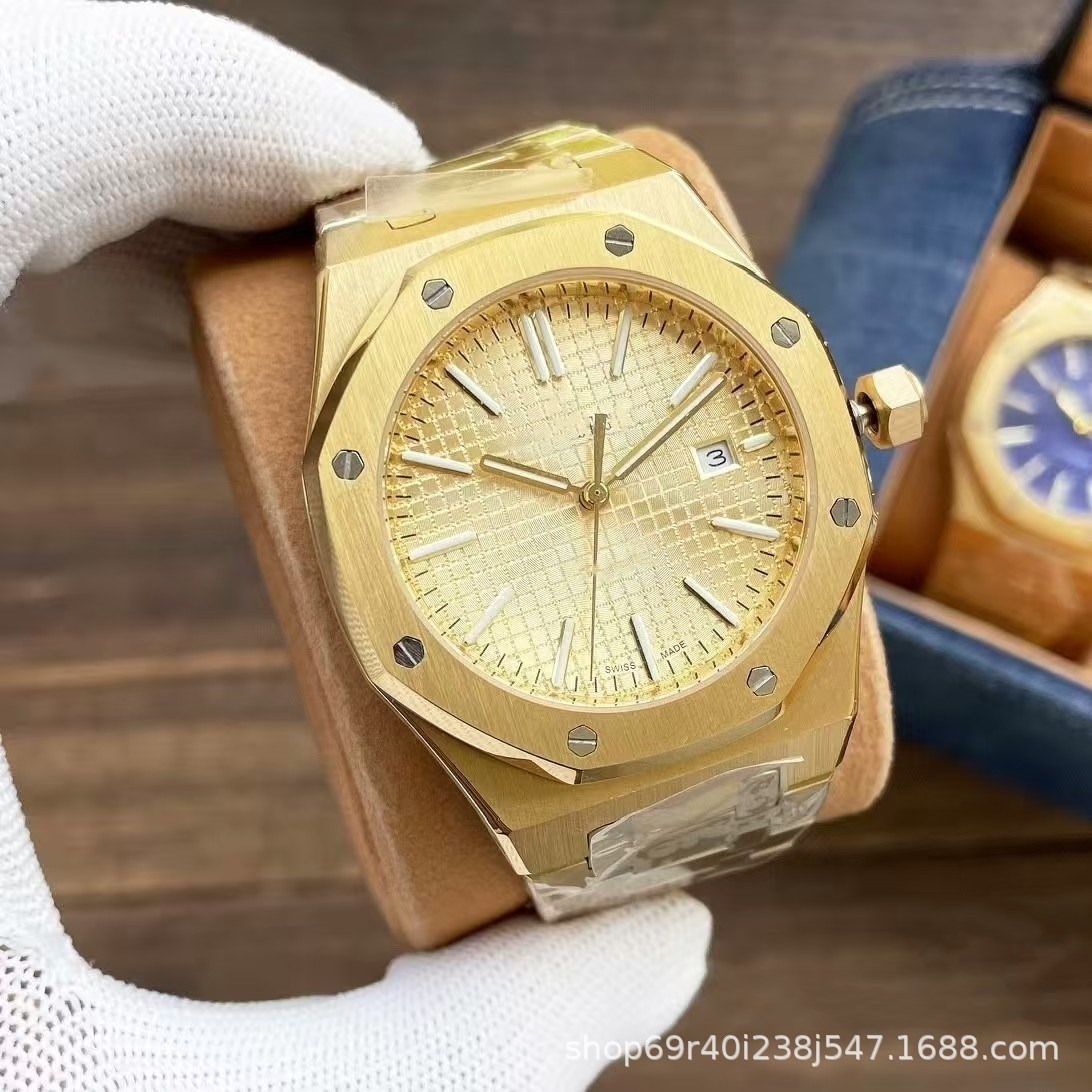 15400 Royal Oak Series Classic Quartz Watch with Calendar, Men's Watch, Women's Watch, Couple's Watch, Wholesale Stainless Steel