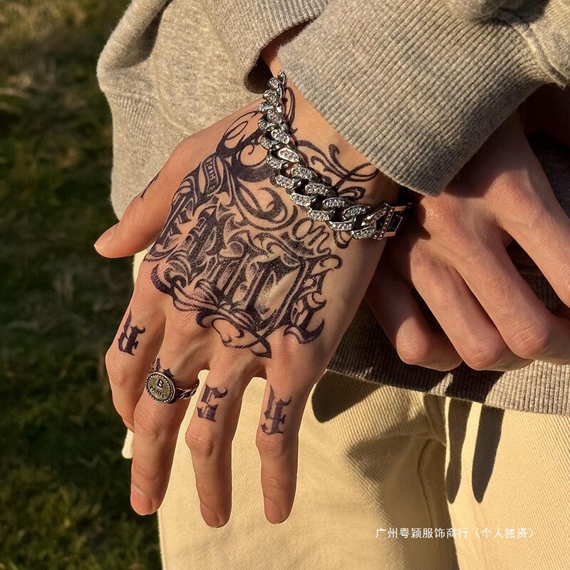 Finger and Back-Of-Hand Series Classic Cool and Stylish Herbal Juice Tattoo Stickers, Waterproof, Anti-Scratch, Non-Reflective, Semi-Permanent