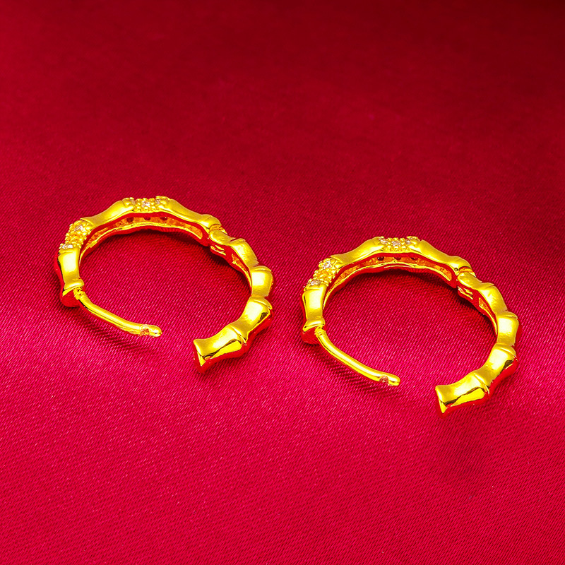 Bijoux unisexes Boucles d'oreilles tendance en or Boucles d'oreilles en diamant Boucles d'oreilles en bambou_voghion.com