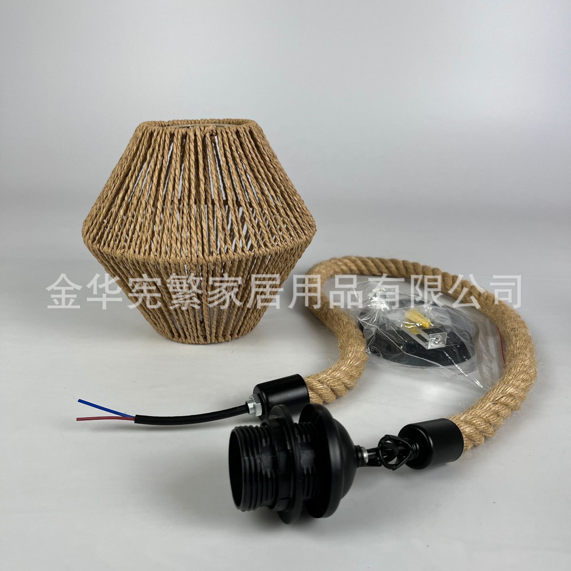 Residencia nórdica retro cuerda de cáñamo hueco trenzado lámpara E27 accesorios decoración estudio sala de estar nicho trenzado a mano