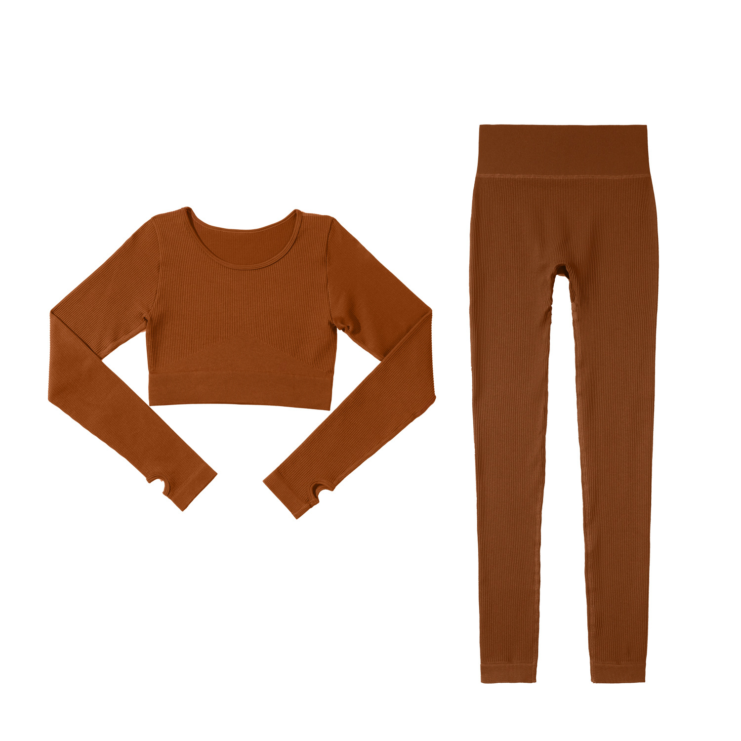 ¡En stock! Europa y América transfronteriza sexy chaleco deportivo ropa de fitness traje de las mujeres pantalones de manga larga ropa de yoga sin costuras XL