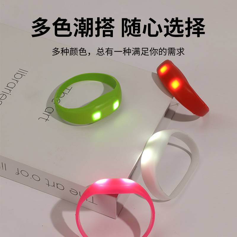 Pulsera luminosa de silicona completa led pulsera luminosa accesorios de vítores concierto pulsera luminosa accesorios de vítores