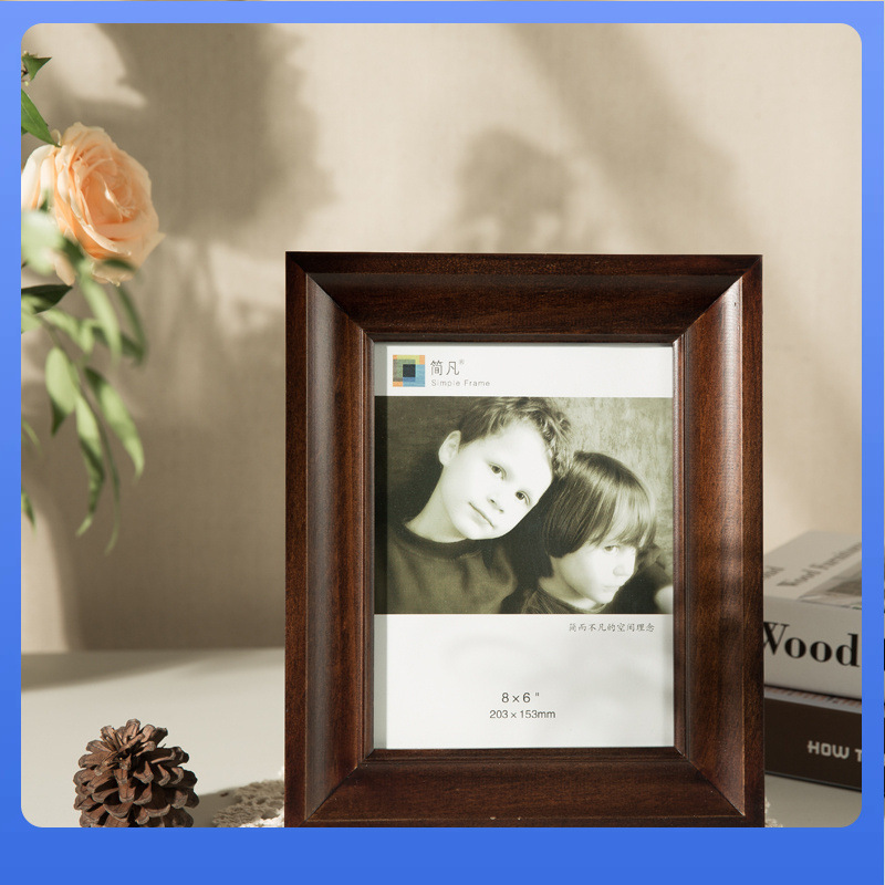 Dx7L Solid Wood Photo Frame Table Hanging Wall 6/7/8/10/12/16 Size Simple Modern Long Dx7L Solid Wood Photo Frame Table Hanging Wall 6/7/8/10/12/16 Size Simple Modern Long