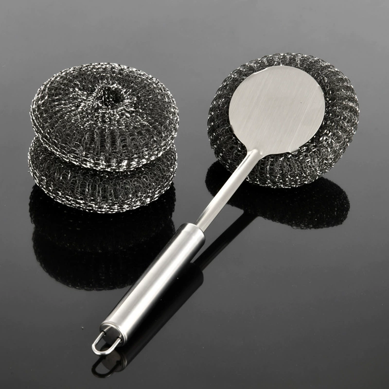 Щетка из нержавеющей стали с ручкой для мытья посуды