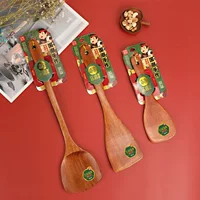 Хит-поп wooden spatula для жарки, лопатка для жарки, длинная ручка, антипригарная сковорода, особый деревянный лопатник с штрихкодом
