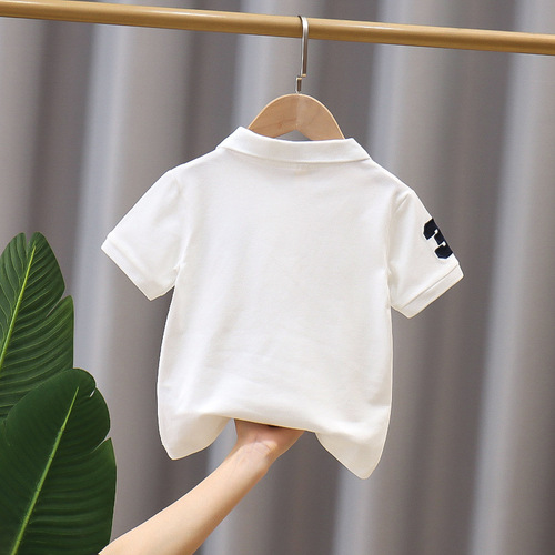 Children's large version t-shirt boys' T short-sleeved summer POLO shirt medium and large children's lapel half-sleeved baby top children's clothing T-shirt