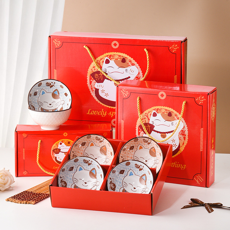 Керамическая мультяшная посуда, комплект, на удачу, подарок на день рождения