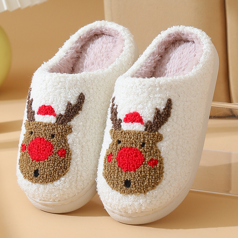 Winter Cross-Border Cotton Slippers for Home Use, Comfortable Cartoon-Style Slippers for Children, Boys and Girls, Couple Style, Thick-Soled, Warm Indoor Slippers