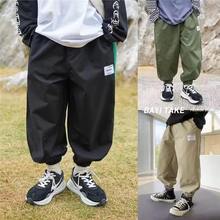 中大童工装裤春秋左西男童休闲裤秋装2023新款儿童裤子运动长裤潮
