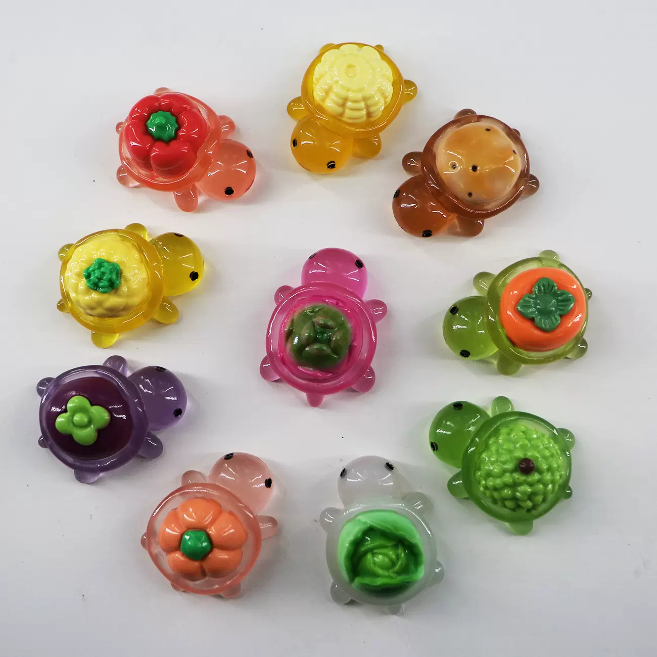 新款蔬菜水果夜光小乌龟diy树脂饰品摆件桌面摆件抖音盲袋对对碰