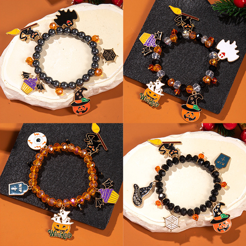 halloween-bracelet-string-beads-pumpkin-ghost