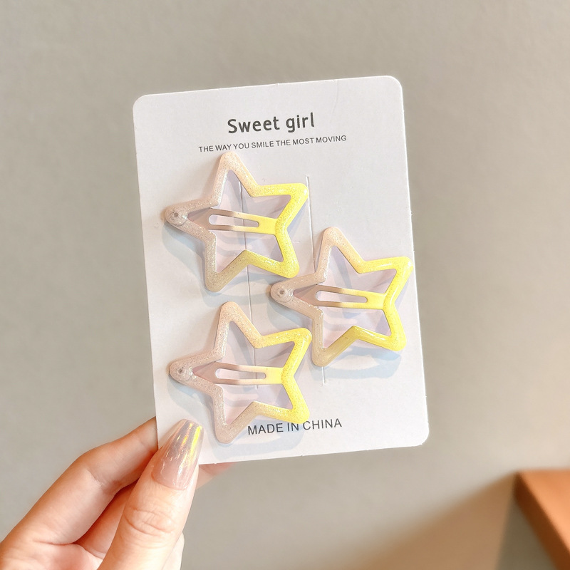 Pin de cabello de color estrella de pentacos pin de cabello de niñas pin de cabello lateral pin de cabello de dopamina pin de cabello pin BB pin