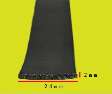 to Fire Smoke Decorative Fire-Proof Strip — Avtomobil səs izolyasiya zolaqları - fireproof-expansion-black-242-without-adhesiveprice-10m