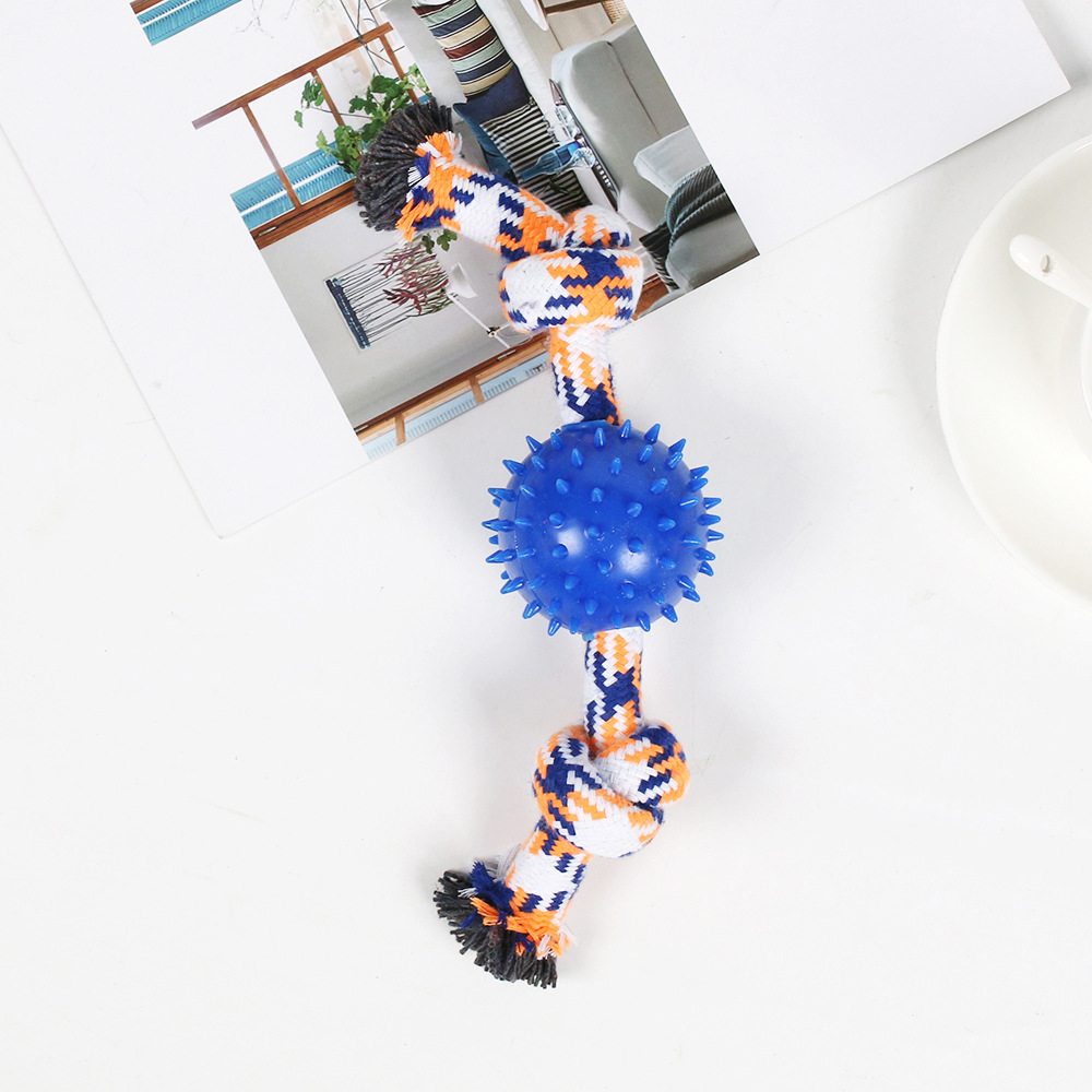 Juguetes transfronterizos para perros, cuerda de algodón resistente a la mordida, juguetes para mascotas, dientes molares, dientes limpiadores, dobles nudos, cuerda de mordida, bolas de juguetes para perros pequeños