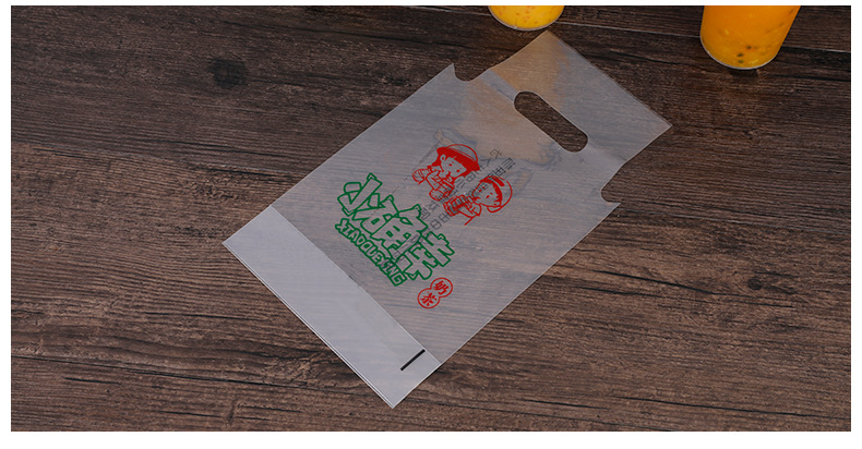 Disposable single and double cup coffee, milk tea bags, transparent pvc juice handbags, commercial beverage takeout packaging bags pic 17
