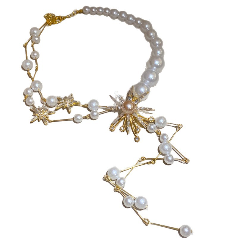 [Medio precio de liquidación] Vintage Zircon cuentas lujosas nicho cadena clavícula de alta calidad conjunto de joyas para mujeres