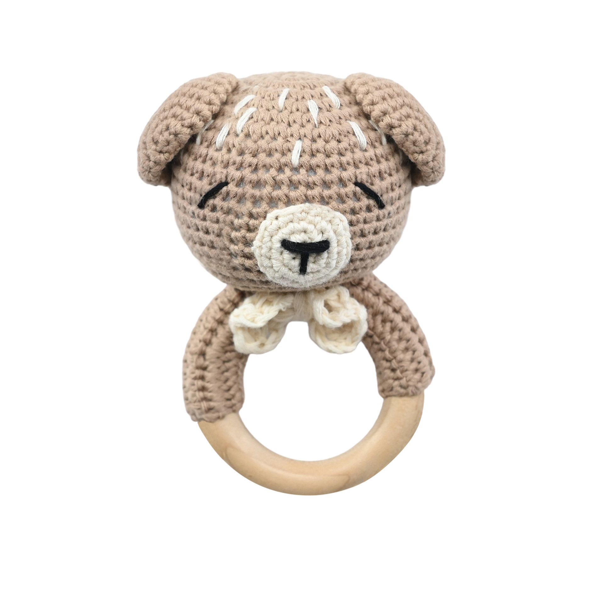 Productos para bebés círculos de haya para bebés, bebés creativos, manos tranquilizadoras, cuentas, ganchillo de animales, campanas