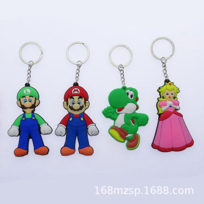 Super Mary Princess Mario Bros PVC soft glue Keychain Car bag small pendant Doll Gift Super Mary Princess Mario Bros PVC soft glue Keychain Car bag small pendant Doll Gift