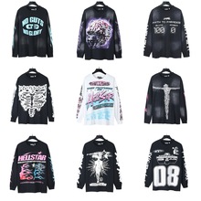 2024夏季新款美式潮牌男女情侣装大码宽松套头长袖T恤青少年tee