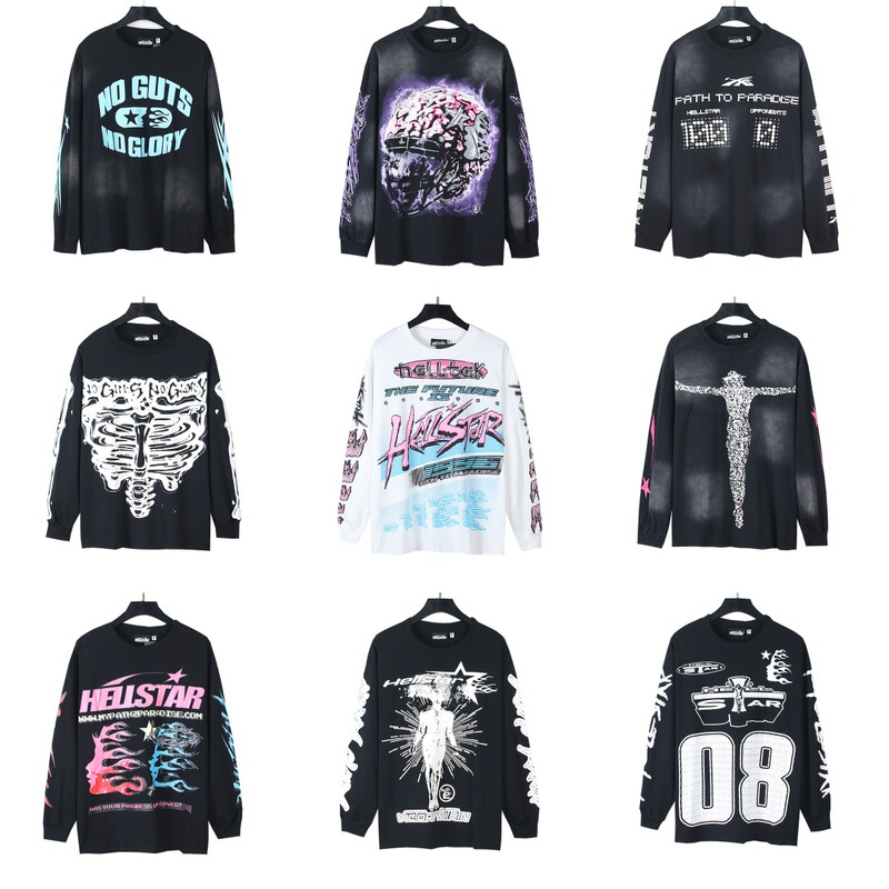 2024 Summer New Style American Trendy Brand Men and Women Couple Wear Large Size Loose Pullover Long-Sleeved T-Shirt Teenagers Tee 2024 Summer New Style American Trendy Brand Men and Women Couple Wear Large Size Loose Pullover Long-Sleeved T-Shirt Teenagers Tee