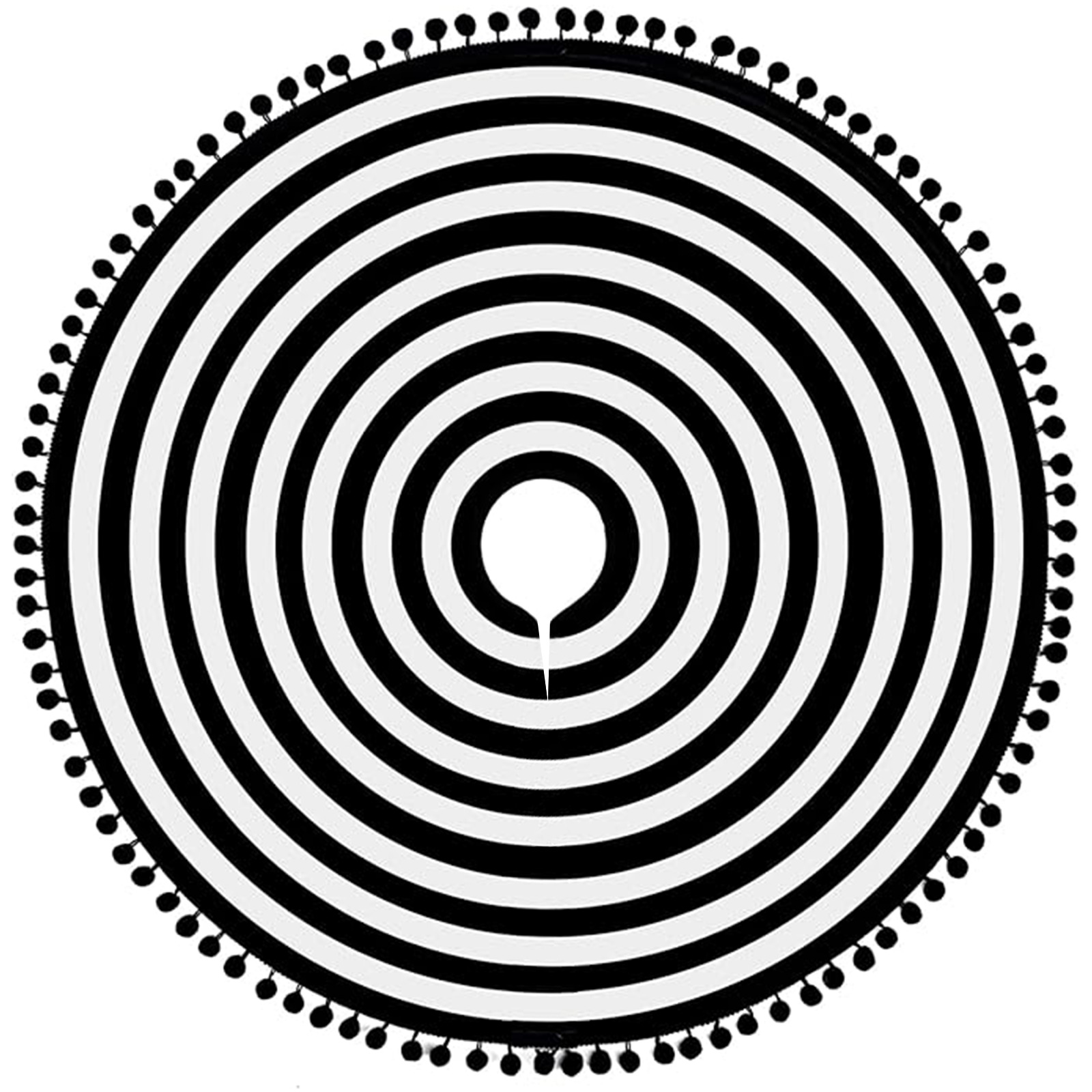 Decoración de falda de árbol de Halloween transfronteriza de rayas negras y blancas delantal de árbol de Navidad atmósfera festiva con artículos de decoración