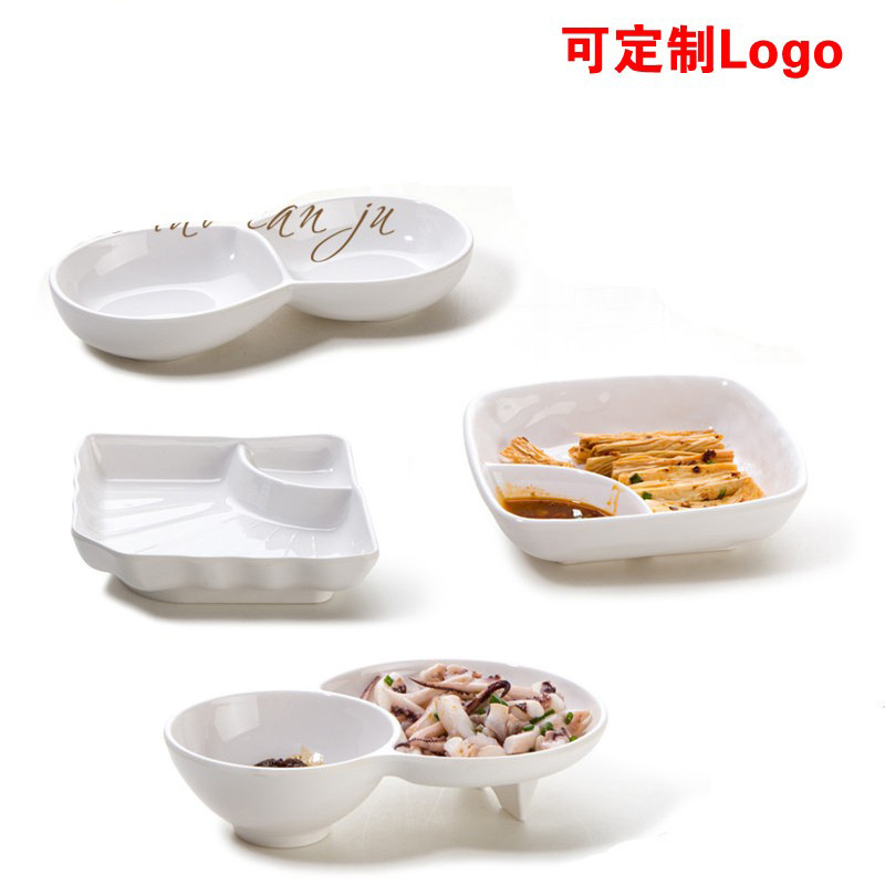 A5 white melamine plate two grid soup pl...