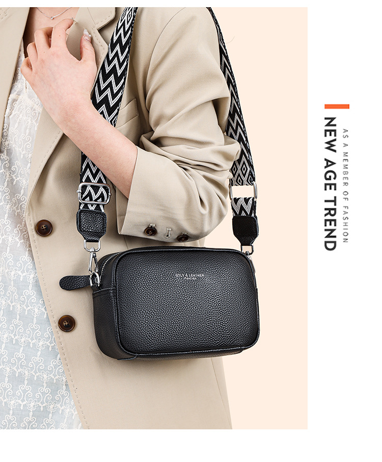 Genuine Leather Small Square Shoulder Bag For Women Versatile_voghion.com