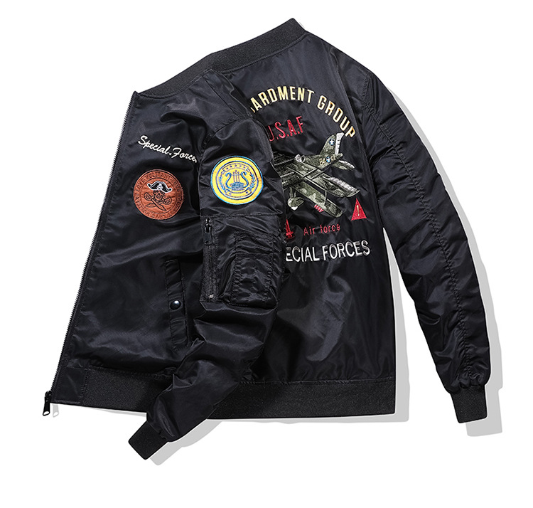 Jacket 2024 Spring and Autumn flying suit loose embroidered solid color baseball jacket men's trend_voghion.com