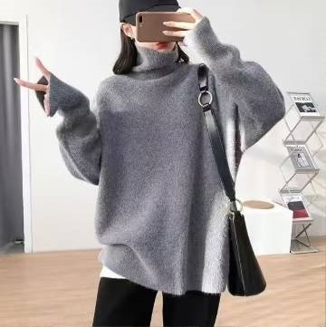 高领毛衣女款高端日韩简约纯色套头打底衫2025高级感针织衫|undefined
