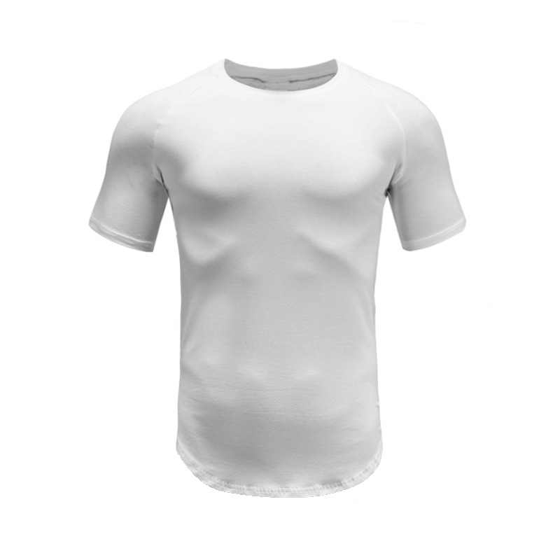 Camiseta de manga corta de tablero de luz de color sólido de comercio exterior camisa de base de color sólido de media manga de los hombres Algodón puro fitness slim fit camiseta medias
