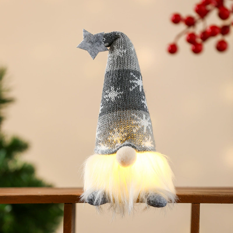 Christmas Sitting/Legged Doll with Light for Elderly, 18×10×5 cm, LR41 Battery Built-in