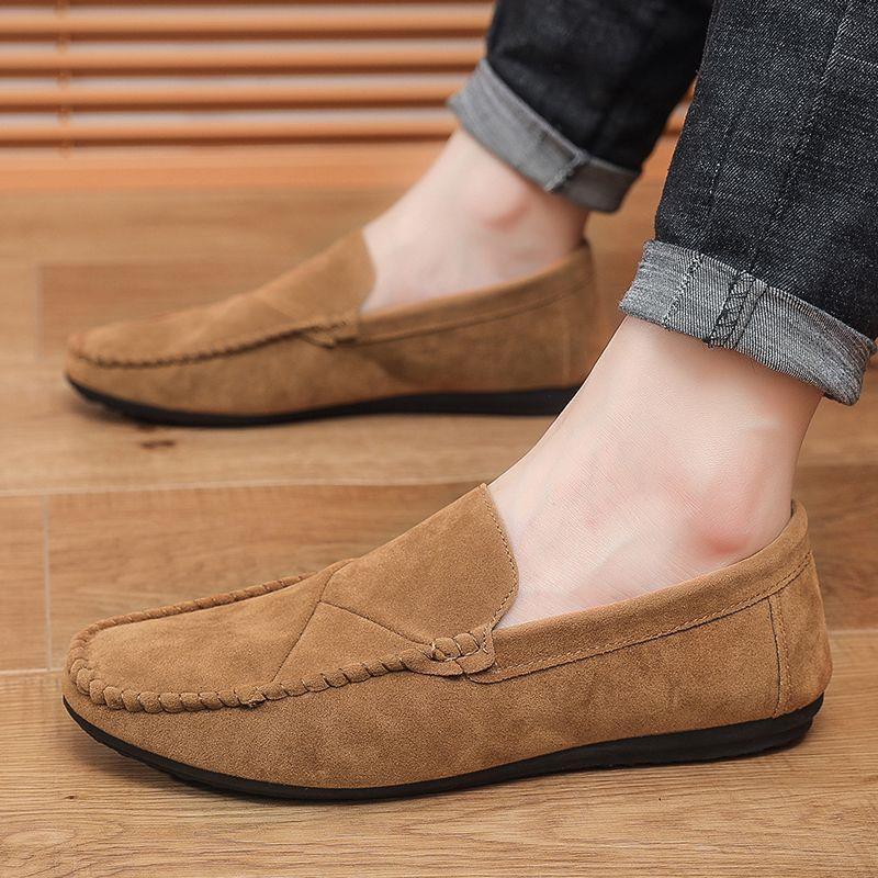 Herren Freizeitschuhe Aus Leder Slipper Für Bequemes Fahren_voghion.com