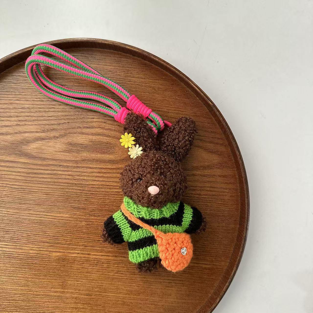 30g Weight Bag Charms Bag Accessories Type 1 Piece Quantity Holiday, Daily Occasion Plush Material Animal, Cartoon Pattern Cute Style 1 Piece Plush Animal Cartoon Bag Charms 8