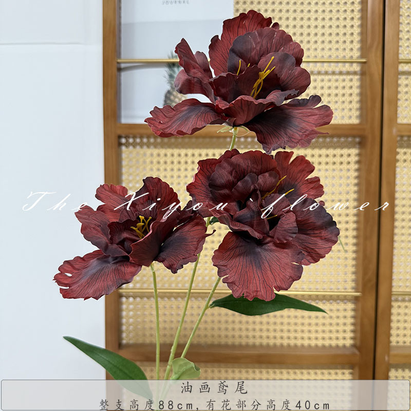 模擬花油絵アイリス家の装飾花束レストランリビングルームの装飾フラワーアレンジメント造園アレンジメント造花|undefined