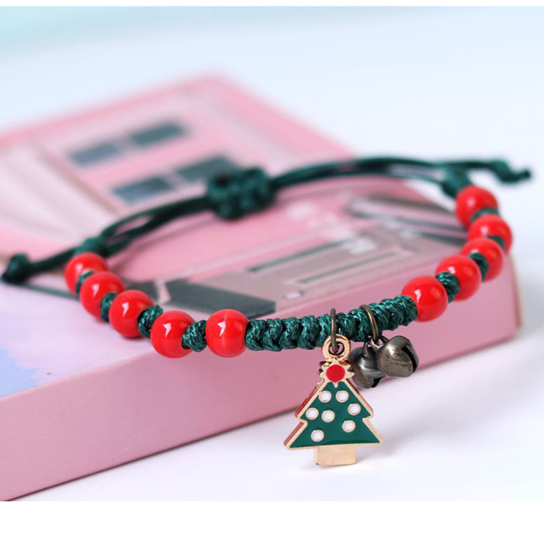 Fashion Cartoon Character Christmas Tree Wreath Alloy rope Braid Unisex Bracelets