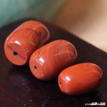 天然战国红石腰珠 红竹石米珠鸡肝石桶珠顶珠佛珠配件批发
