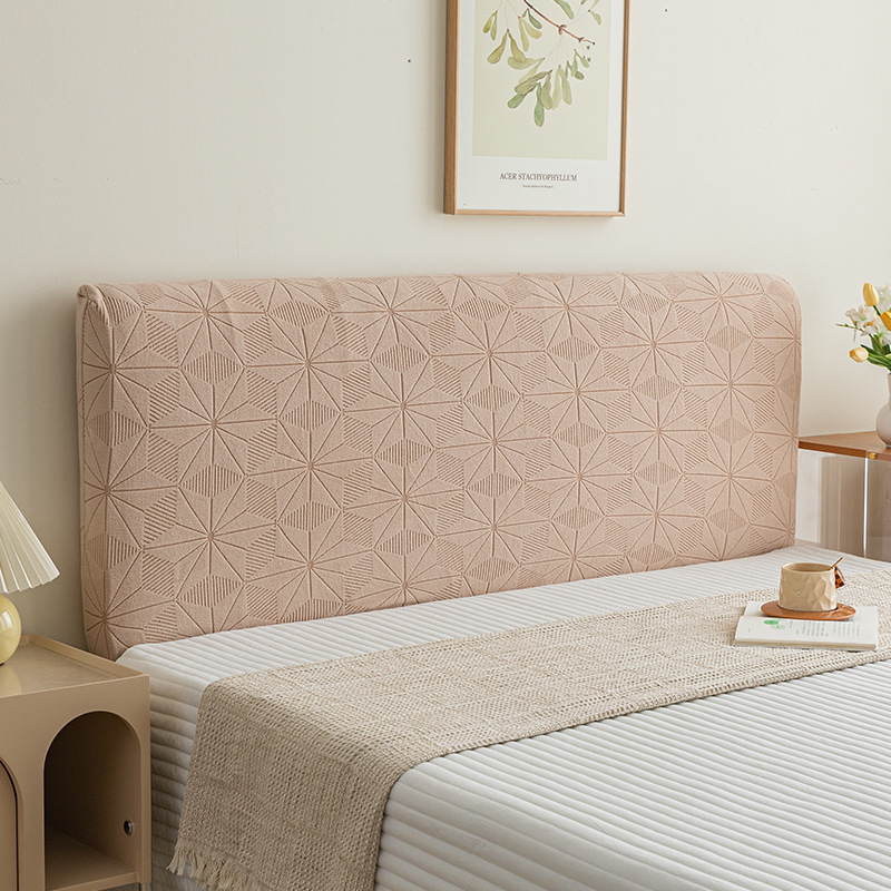 Funda de Cabecera de Terciopelo Jacquard Transfronteriza, Cubre Cabecera Completo, Suave, Antipolvo, Personalizable, Protector de Respaldo de Cama Elástico