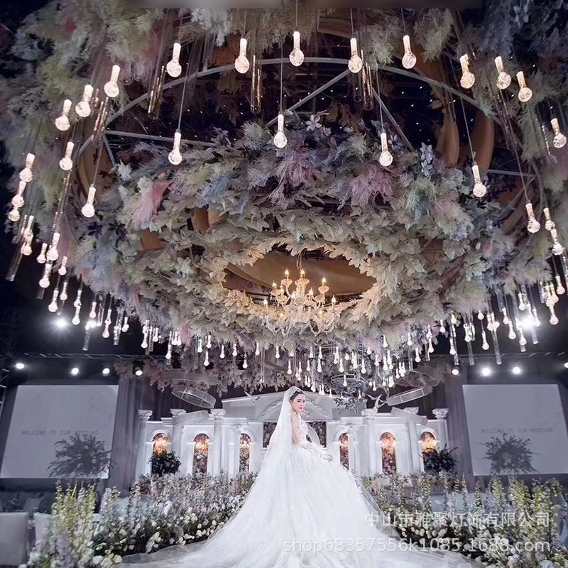 Fabricante directo para props de boda acrílico 10 lámparas de gota de agua luminosas para decorar la ventana del escenario del auditorio del hotel image 3