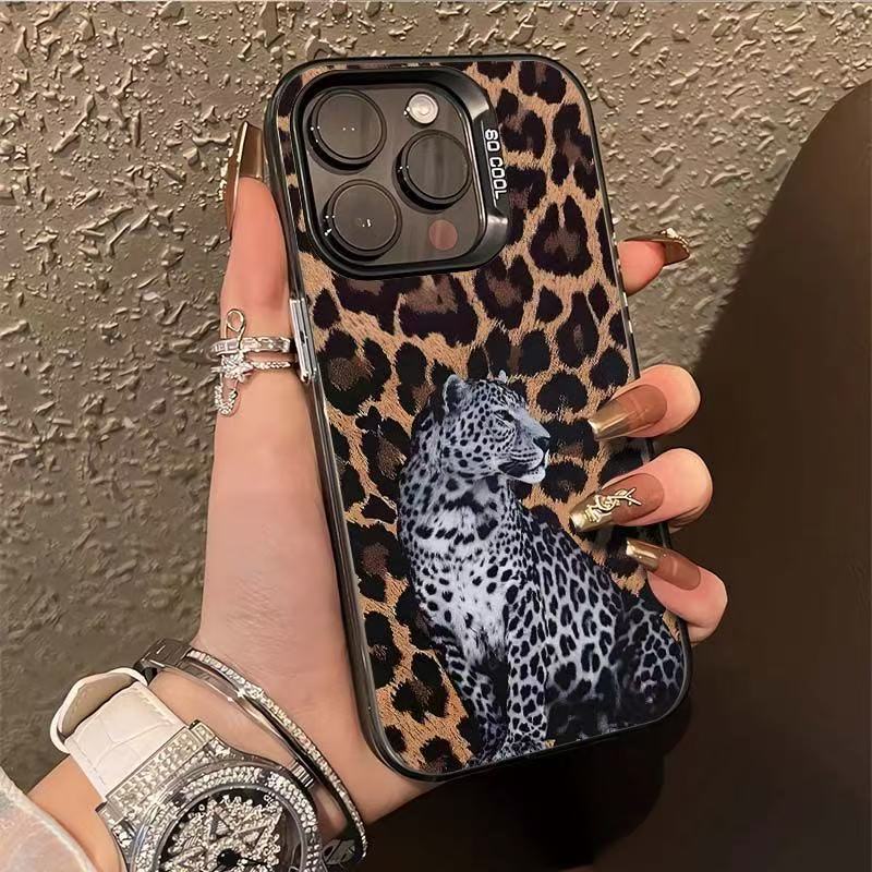 Nuevo estampado de leopardo para iphone16 funda para teléfono móvil Apple 15promax/14 personalidad 13pro12 Europa y América 11xr