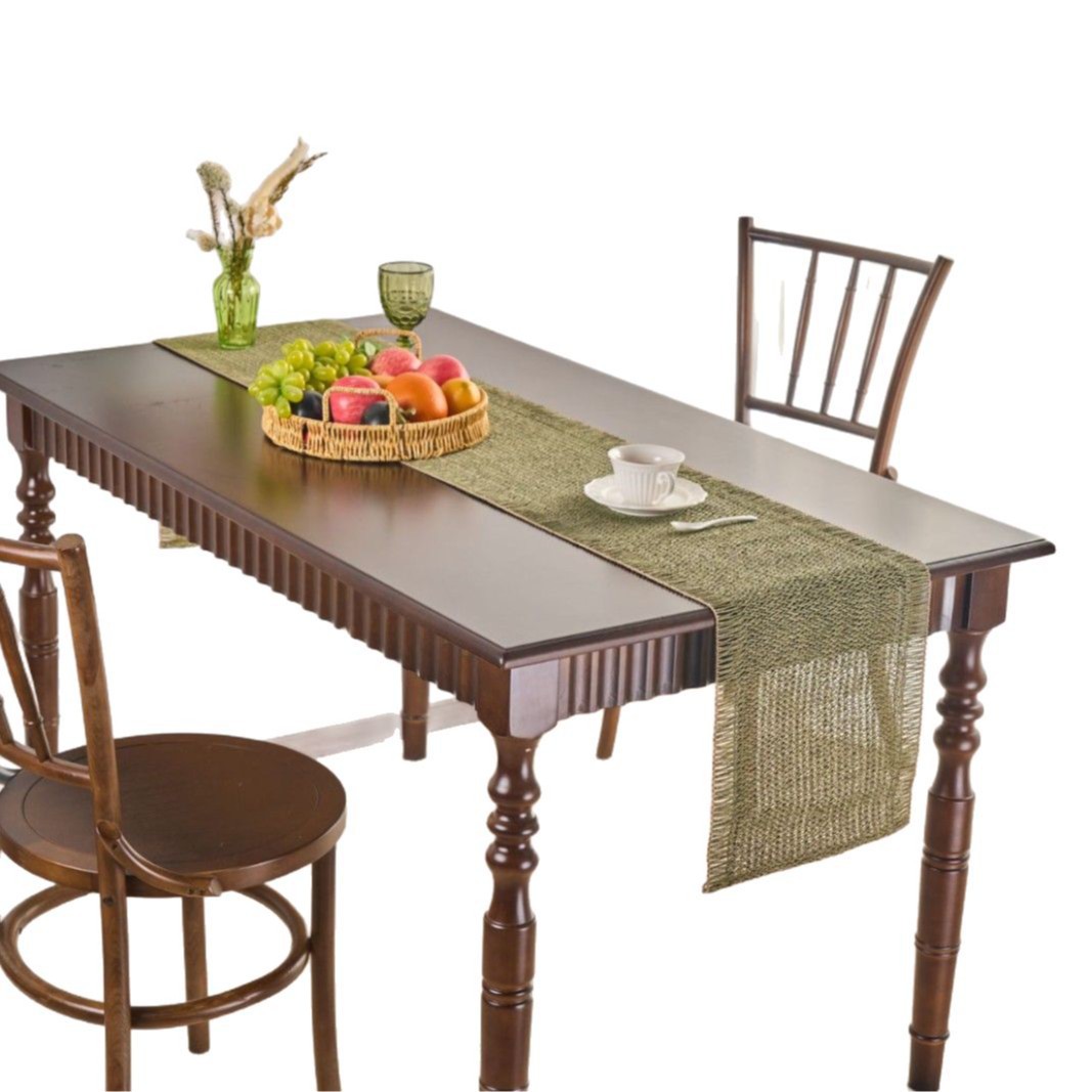 Bandera de mesa de té Yiqiyun Estilo pastoral americano Bandera de mesa tejida verde Decoración Mesa de centro Gabinete de TV Tapa larga
