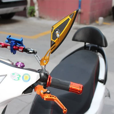 Motorcycle rearview mirror: mirror universal reflector aluminum