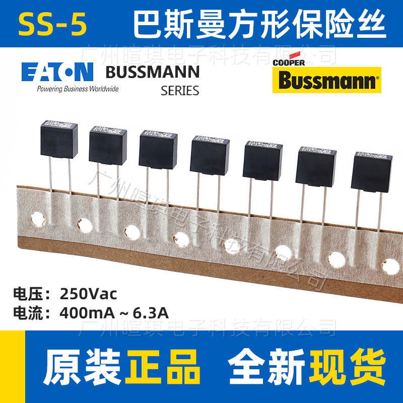 巴斯曼方形保险丝SS-5-1/2/3.15/4/5A 250V插件式延时微型保险丝